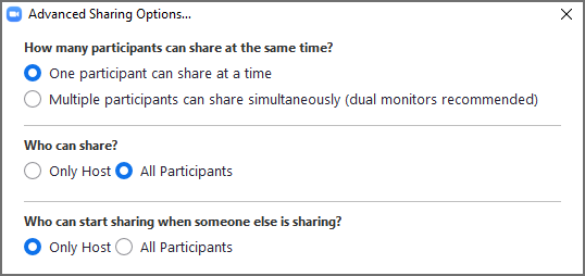 Use Zoom Advanced Sharing