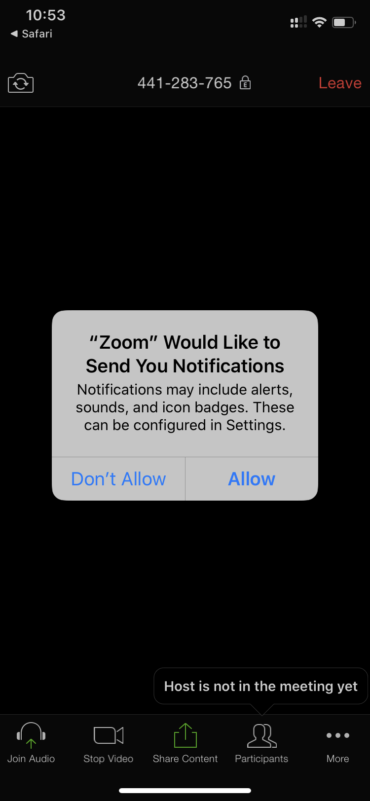 Zoom Mobile Test Send Notification