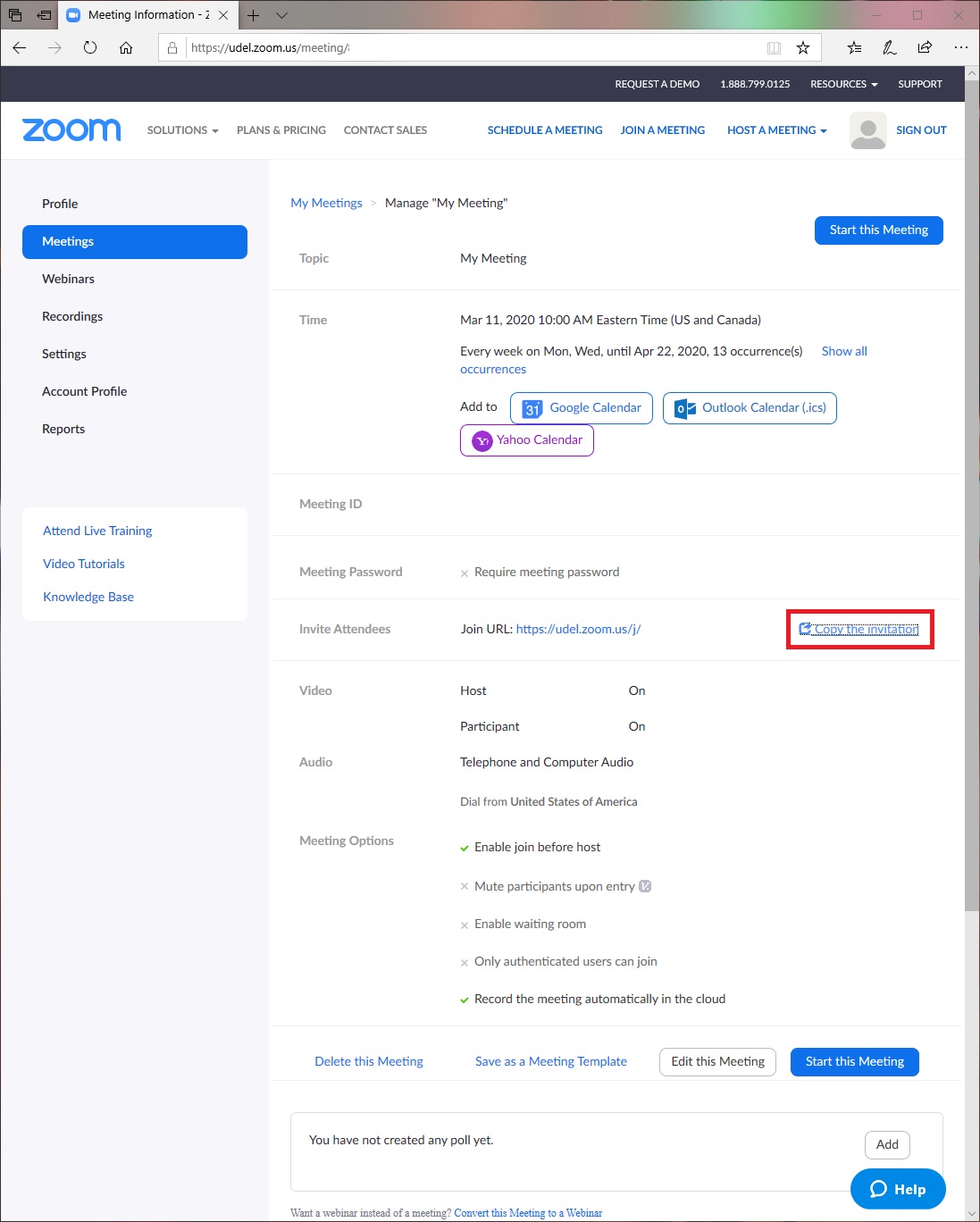 schedule zoom meeting free