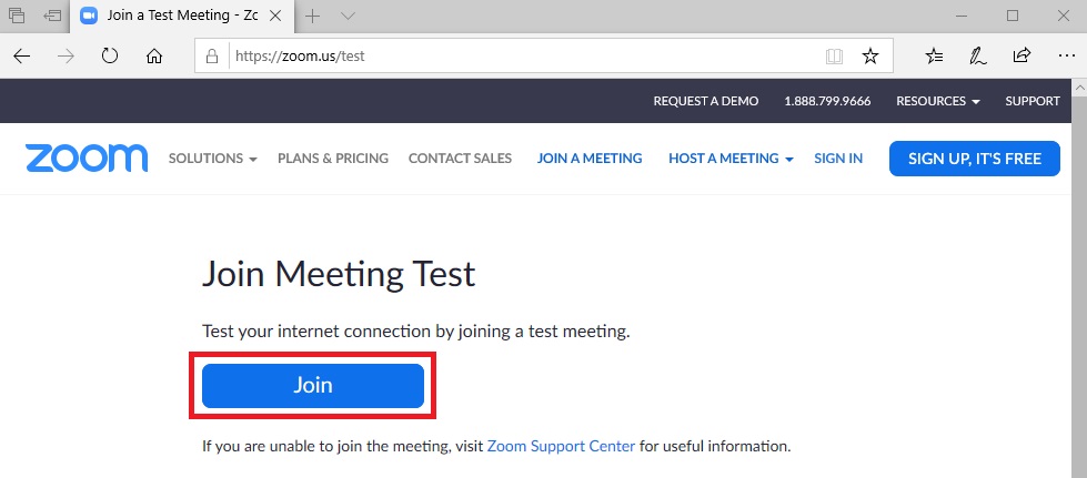 join a test meeting zoom