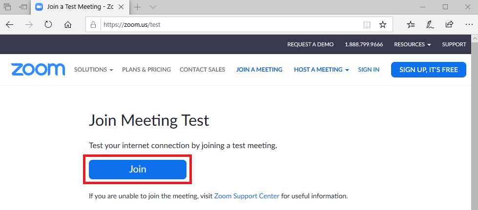 start a test zoom meeting